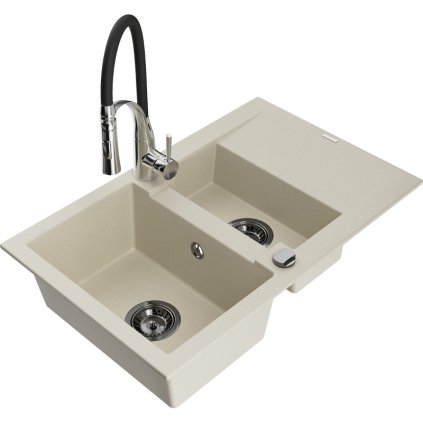 247922 mexen gaspar 1 5 komorovy granitovy drez 737x475x177 mm a drezova bateria aster bezova 6507 69 73450 07 b