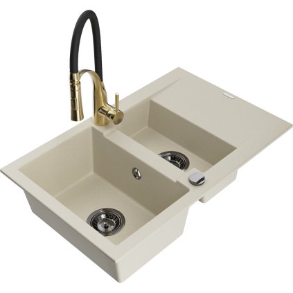 247928 mexen gaspar 1 5 komorovy granitovy drez 737x475x177 mm a drezova bateria aster bezova 6507 69 73450 57 b