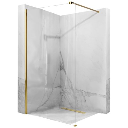 Rea AERO, sprchová zástěna WALK IN 80 x 195 cm, čiré sklo - zlatý profil, REA-K8439