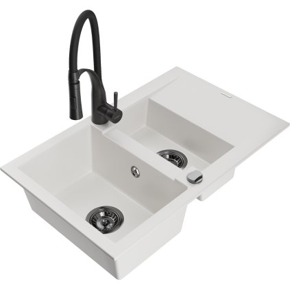 247919 mexen gaspar 1 5 komorovy granitovy drez 737x475x177 mm a drezova bateria aster biela 6507 20 73450 70 b