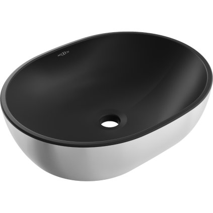 Mexen Viki, umyvadlo na desku 48x35x14 cm, černá matná-stříbrná, 21054874