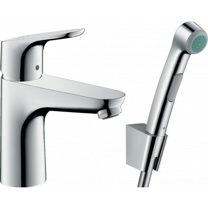 248003 hansgrohe focus e2 umyvadlova bateria 100 s rucnou sprchou bidette chromova 31927000