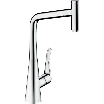 Hansgrohe M71, dřezová baterie Metris Select s výsuvnou koncovkou, sBox, EcoSmart, chromová, 73807000
