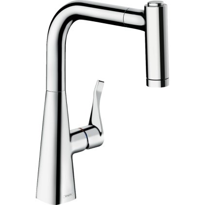 Hansgrohe Metris, dřezová baterie s výsuvnou sprškou, chromová, 14834000