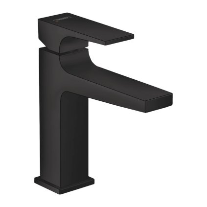 Hansgrohe Metropol, umyvadlová baterie 110 s výpustí Push-Open, černá matná, 32507670