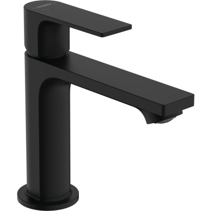 Hansgrohe Rebris E, umyvadlová baterie 110 s odtokovou soupravou s táhlem, CoolStart, EcoSmart, černá matná, 72589670