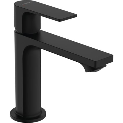 Hansgrohe Rebris E, umyvadlová baterie 110 s odtokovou soupravou s táhlem, černá matná, 72557670