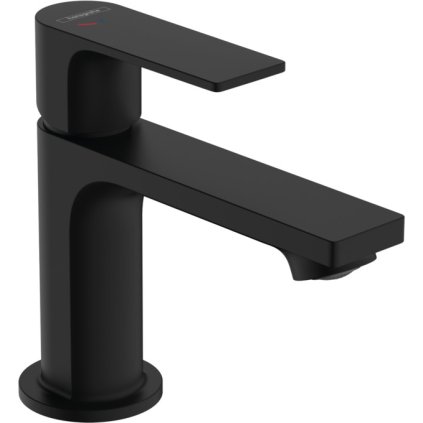 Hansgrohe Rebris E, umyvadlová baterie 80 s odtokovou soupravou s táhlem, CoolStart, EcoSmart, černá matná, 72587670