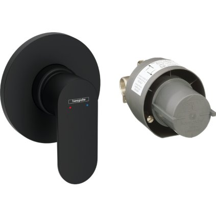 Hansgrohe Rebris S, sprchová baterie pod omítku, sada s tělesem, černá matná, 72648670