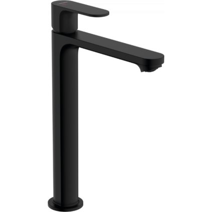 Hansgrohe Rebris S, vysoká umyvadlová baterie 240 s odtokovou soupravou s táhlem, CoolStart, EcoSmart, černá matná, 72590670