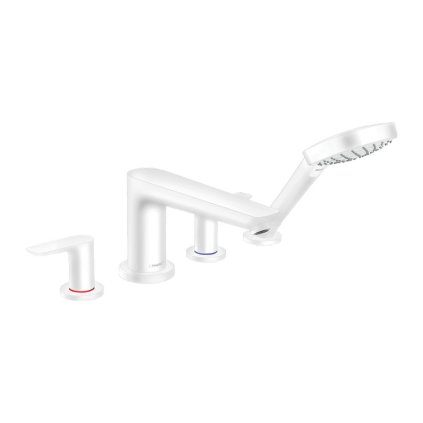 Hansgrohe Talis E, baterie na okraj vany, 4-otvorová instalace, bílá matná, 71748700