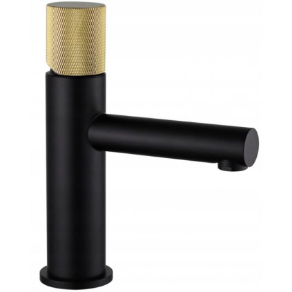 Mexen ELBA ONE - umyvadlová baterie s designovým ovládáním, Černá-Zlatá, 74101-75