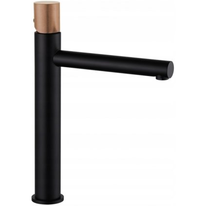 Mexen ELBA - Vysoká umyvadlová baterie, Černá-Růžová-Zlatá, 74111-76