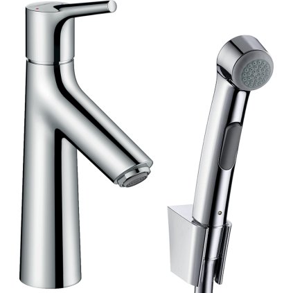 Hansgrohe Talis S, umyvadlová baterie s výpustí Push-Open a ruční bidetovou sprškou, chromová, 72290000