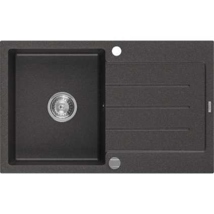 Mexen Bruno - dřez granitový 79,5x49,5cm, 1-komorový, černá-skvrny, 6513791010-76