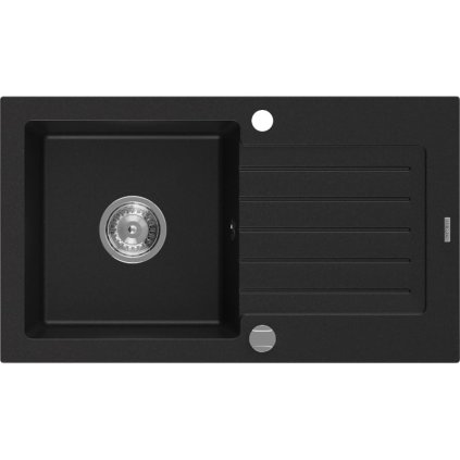 Mexen Pablo - dřez granitový 75,2x43,6cm, 1-komorový, černá, 6510751010-77