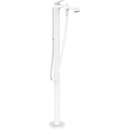 Hansgrohe Vivenis, volně stojící vanová baterie do podlahy, s příslušenstvím, bílá matná, 75445700