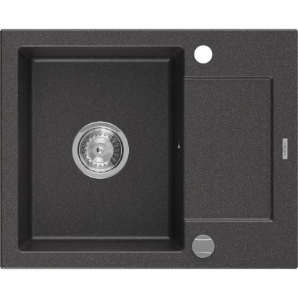 Mexen Enzo - dřez granitový 57,6x46,5cm, 1-komorový, černá-skvrny, 6506571005-76