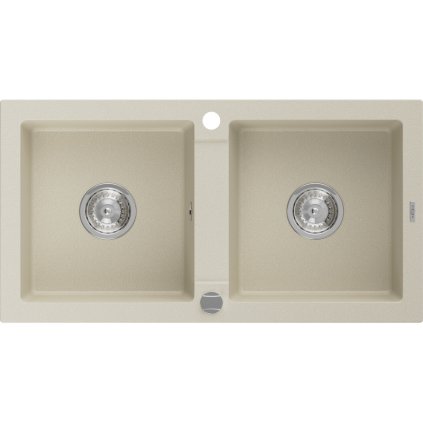 Mexen Mario - dřez granitový 82,0x43,6cm, 2-komorový, béžová, 6504822000-69