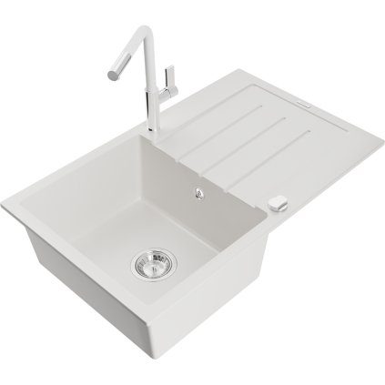 258011 1 mexen bruno 1 komorovy granitovy drez 795x495x200 mm a drezova bateria flora biela 6513 20 670401 02