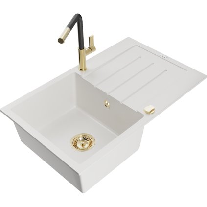 258023 1 mexen bruno 1 komorovy granitovy drez 795x495x200 mm a drezova bateria flora biela 6513 20 670401 57 g
