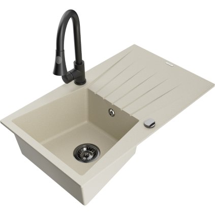 271713 mexen cesar 1 komorovy granitovy drez 775x470x190 mm a drezova bateria elia bezova 6514 69 670101 70