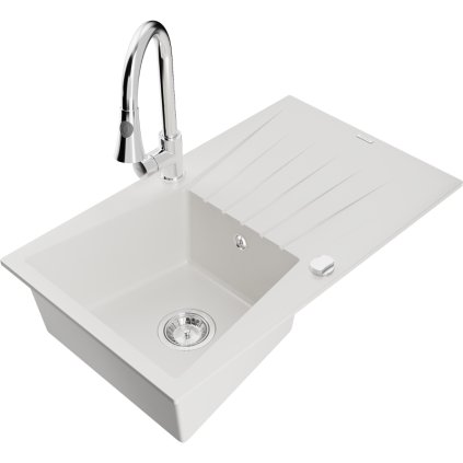 271692 mexen cesar 1 komorovy granitovy drez 775x470x190 mm a drezova bateria elia biela 6514 20 670101 00