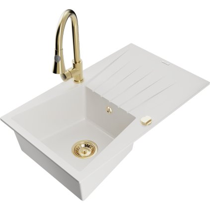 271698 mexen cesar 1 komorovy granitovy drez 775x470x190 mm a drezova bateria elia biela 6514 20 670101 50