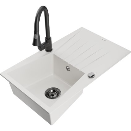 271701 mexen cesar 1 komorovy granitovy drez 775x470x190 mm a drezova bateria elia biela 6514 20 670101 70