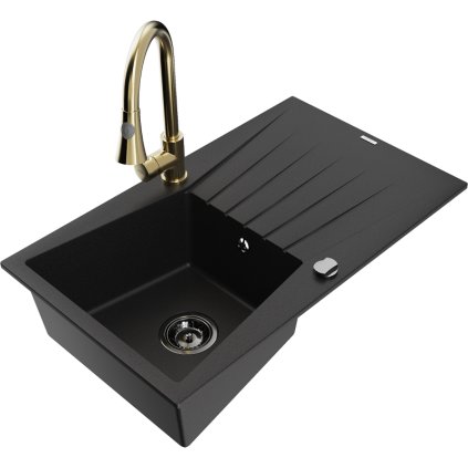 271779 mexen cesar 1 komorovy granitovy drez 775x470x190 mm a drezova bateria elia cierna 6514 77 670101 50 b