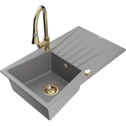 271719 3 mexen cesar 1 komorovy granitovy drez 775x470x190 mm a drezova bateria elia seda 6514 71 670101 50