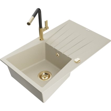 269095 3 mexen cesar 1 komorovy granitovy drez 775x470x190 mm a drezova bateria flora bezova 6514 69 670401 57 g