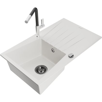 269071 mexen cesar 1 komorovy granitovy drez 775x470x190 mm a drezova bateria flora biela 6514 20 670401 07 b
