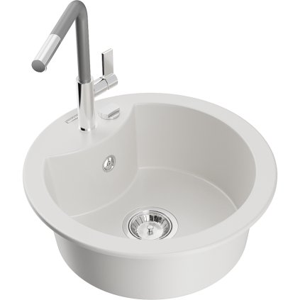 257858 3 mexen diego 1 komorovy granitovy drez 488x488x167 mm a drezova bateria flora biela 6512 20 670401 06