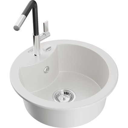 257861 mexen diego 1 komorovy granitovy drez 488x488x167 mm a drezova bateria flora biela 6512 20 670401 07