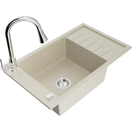 271359 3 mexen elias 1 komorovy granitovy drez 795x480x200 mm a drezova bateria elia biela 6511 69 670101 00