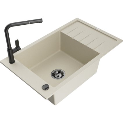 257747 3 mexen elias 1 komorovy granitovy drez 795x480x200 mm a drezova bateria flora bezova 6511 69 670401 70 b