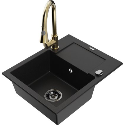 271140 mexen enzo 1 komorovy granitovy drez 576x465x174 mm a drezova bateria elia cierna 6506 77 670101 50 b