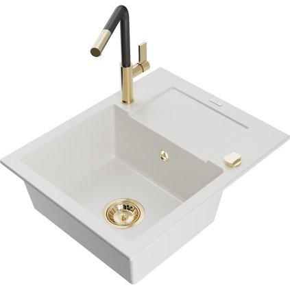 269170 mexen enzo 1 komorovy granitovy drez 576x465x174 mm a drezova bateria flora biela 6506 20 670401 57 g