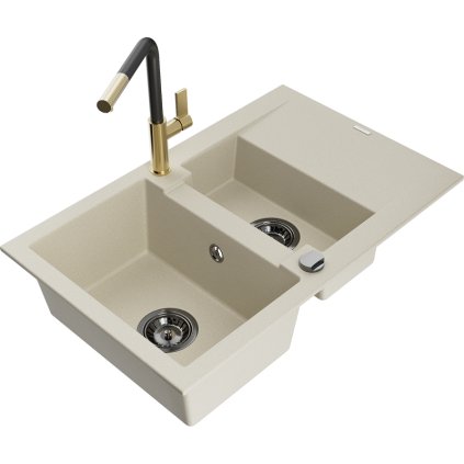 257405 mexen gaspar 1 5 komorovy granitovy drez 737x475x177 mm a drezova bateria flora bezova 6507 69 670401 57 b