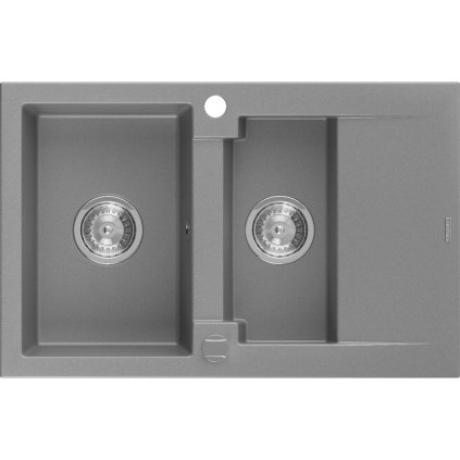 Mexen Gaspar - dřez granitový 73,7x47,5cm, 1,5-komorový, šedá, 6507731505-71