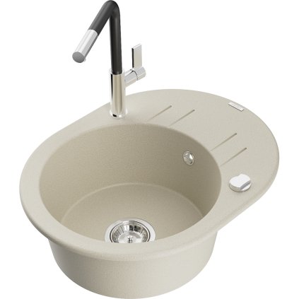 269692 3 mexen kevin 1 komorovy granitovy drez 586x458x190 mm a drezova bateria flora bezova 6517 69 670401 07
