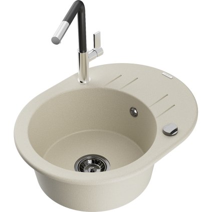 269695 3 mexen kevin 1 komorovy granitovy drez 586x458x190 mm a drezova bateria flora bezova 6517 69 670401 07 b
