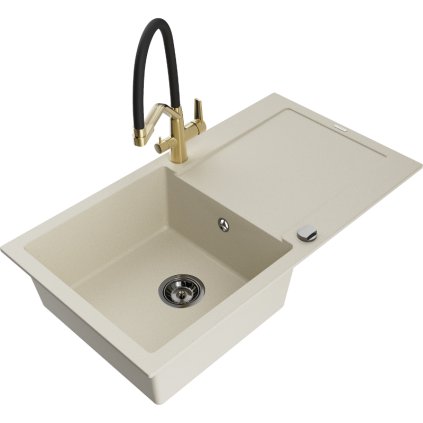 272223 3 mexen leo 1 komorovy granitovy drez 900x500x190 mm a drezova bateria duo bezova 6501 69 671701 57 b