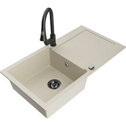 270061 3 mexen leo 1 komorovy granitovy drez 900x500x190 mm a drezova bateria elia bezova 6501 69 670101 70
