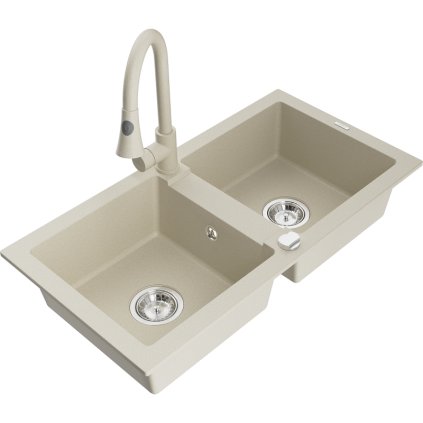 270873 3 mexen mario 2 komorovy granitovy drez 820x436x161 mm a drezova bateria elia bezova 6504 69 670101 69