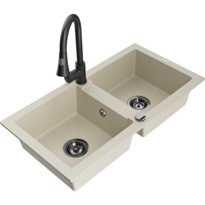 270879 3 mexen mario 2 komorovy granitovy drez 820x436x161 mm a drezova bateria elia bezova 6504 69 670101 70