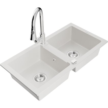 270858 mexen mario 2 komorovy granitovy drez 820x436x161 mm a drezova bateria elia biela 6504 20 670101 00