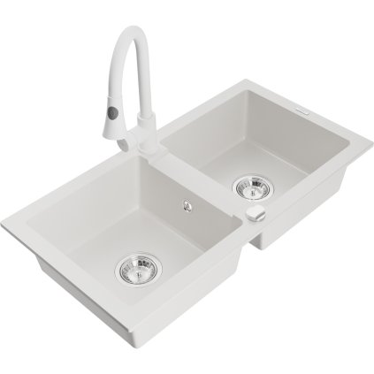 270861 mexen mario 2 komorovy granitovy drez 820x436x161 mm a drezova bateria elia biela 6504 20 670101 20