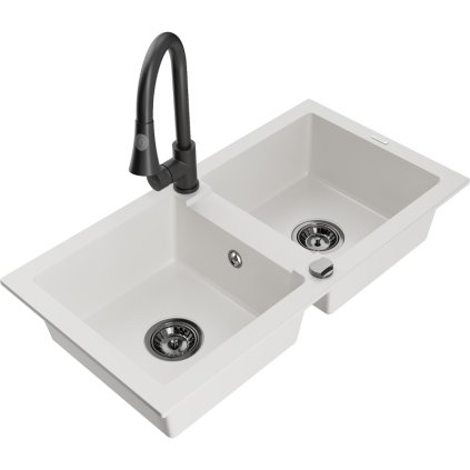 270867 mexen mario 2 komorovy granitovy drez 820x436x161 mm a drezova bateria elia biela 6504 20 670101 70